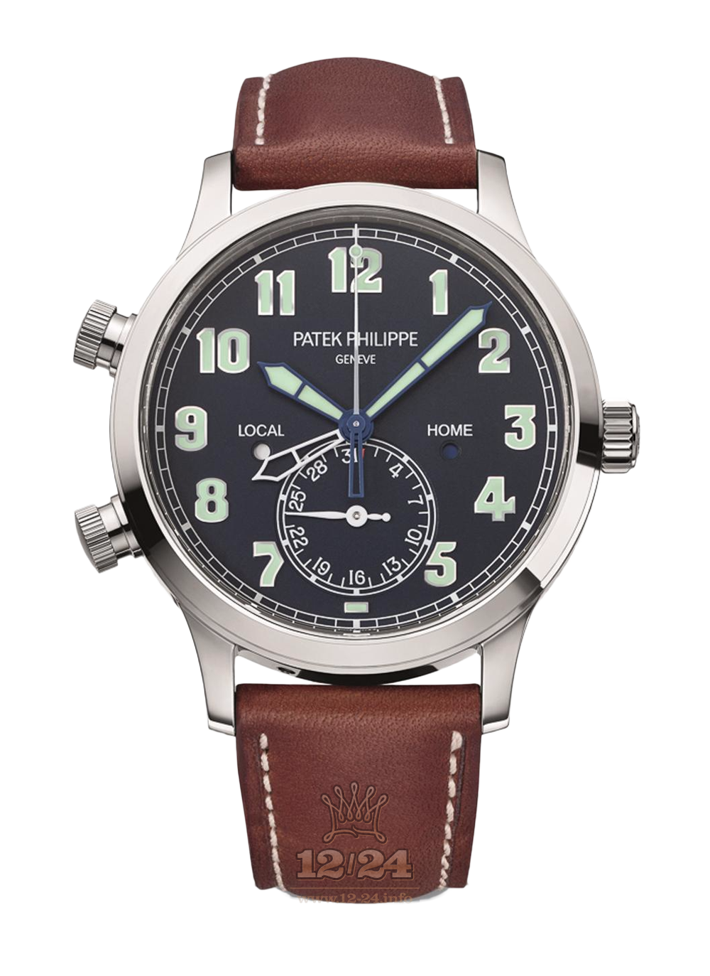 Patek Philippe Complications Watch 5524G-001 for $49500 42 mm White gold Case Dark blue Dial