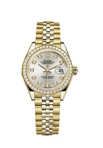 Rolex Datejust Watch 279138rbr-0020 28 mm Yellow gold Case Silver Dial