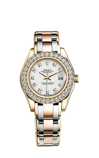 Rolex Pearlmaster Watch 80298-0089 29 mm Yellow gold Case White Dial