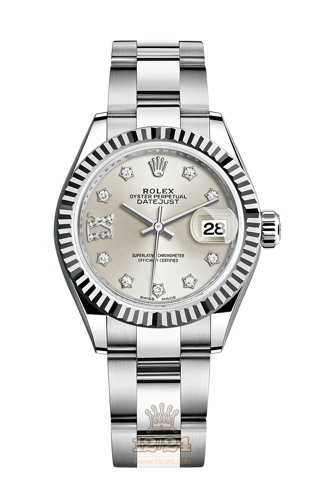 Rolex Datejust Watch 279174-0022 28 mm Steel / White gold Case Silver Dial
