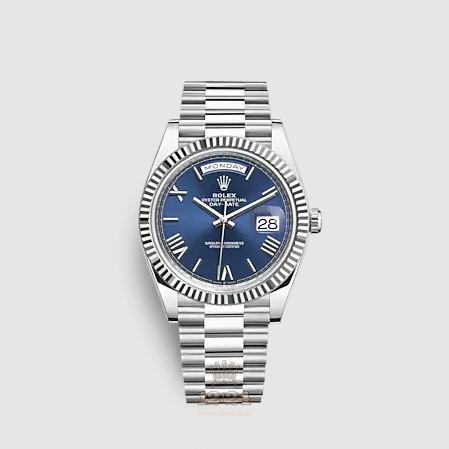 Rolex Day-Date Watch 228236-0007 40 mm Platinum Case Dark blue Dial