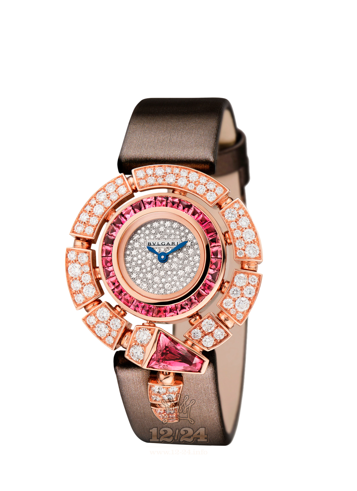 Bvlgari Serpenti Watch 102537 SPP30D2RUGD2L 30 mm Pink gold Case Silver Dial