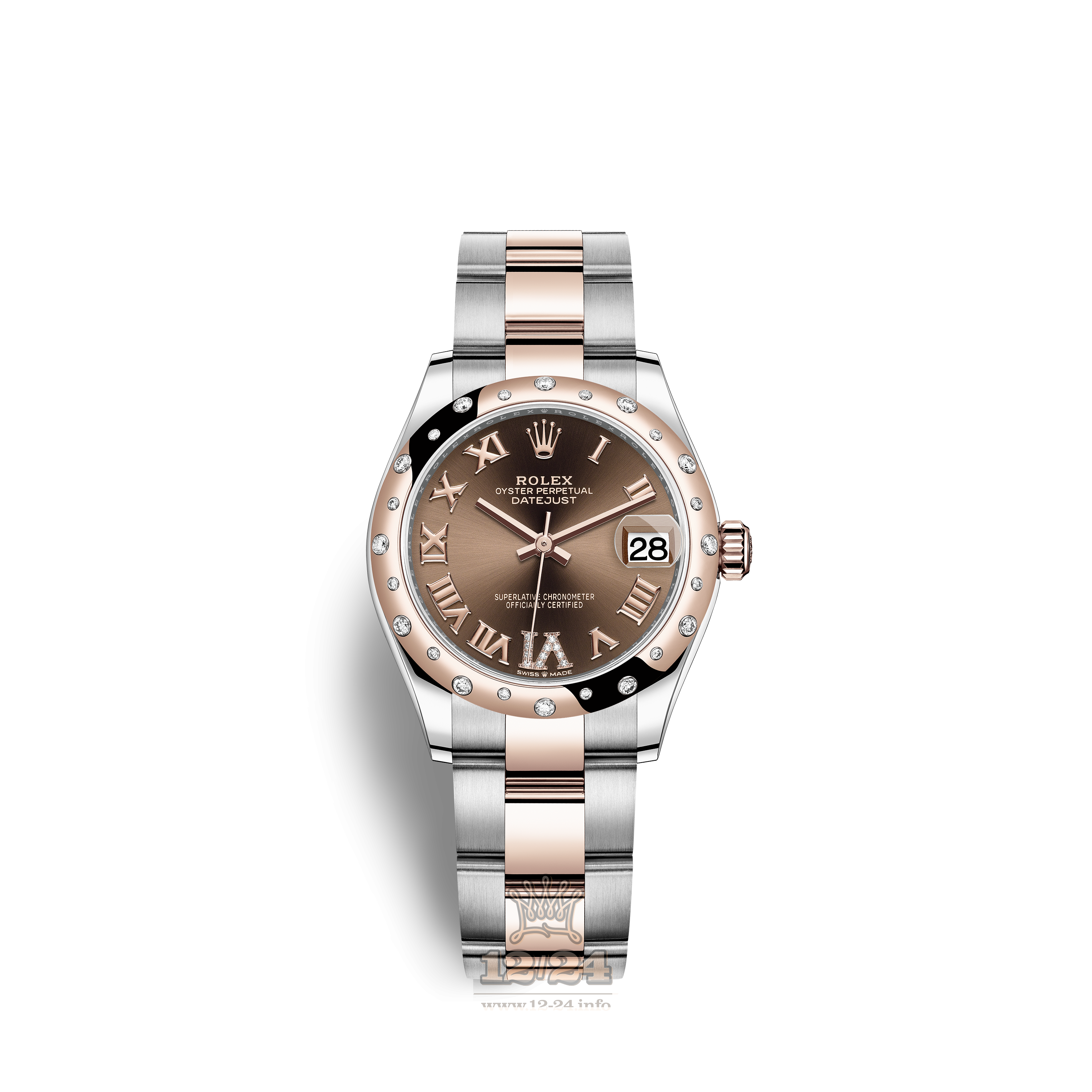 Rolex Datejust Watch 278341rbr-0003 31 mm Stainless steel Pink gold Case Brown (chocolate) Dial
