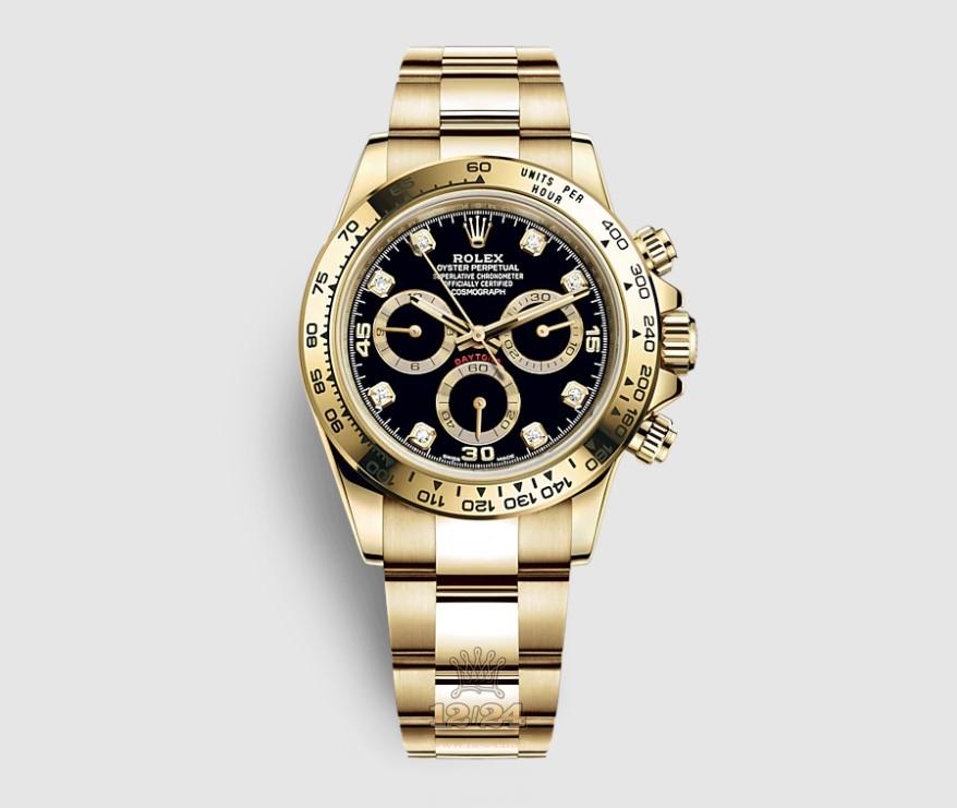 Rolex Cosmograph Daytona Watch 116508-0016 40 mm Yellow gold Case Black Dial