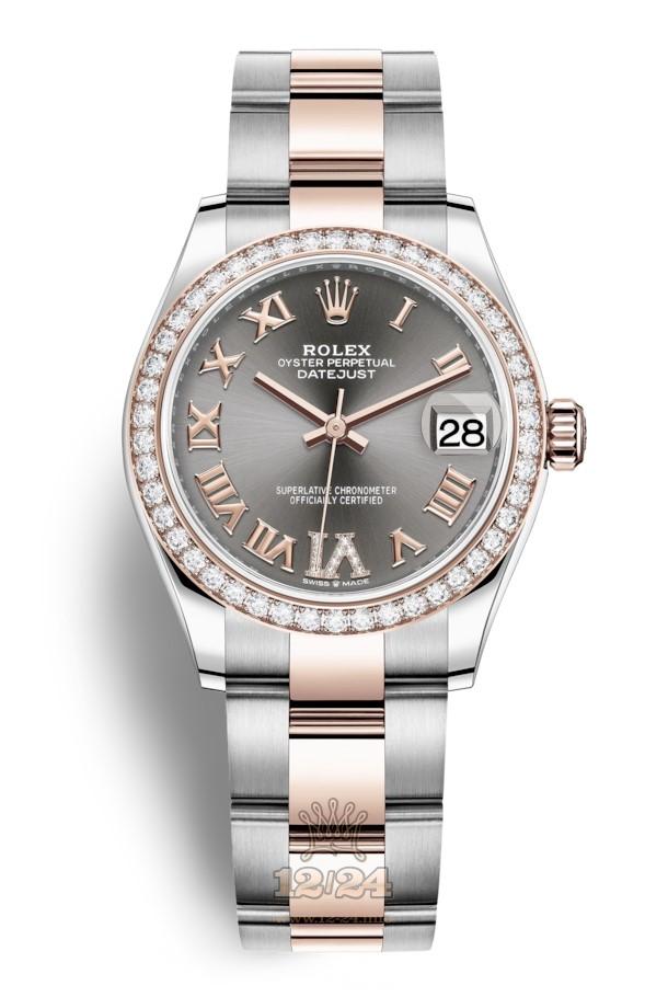 Rolex Datejust Watch 278381rbr-0029 31 mm Stainless steel Pink gold Case Gray Silver Dial
