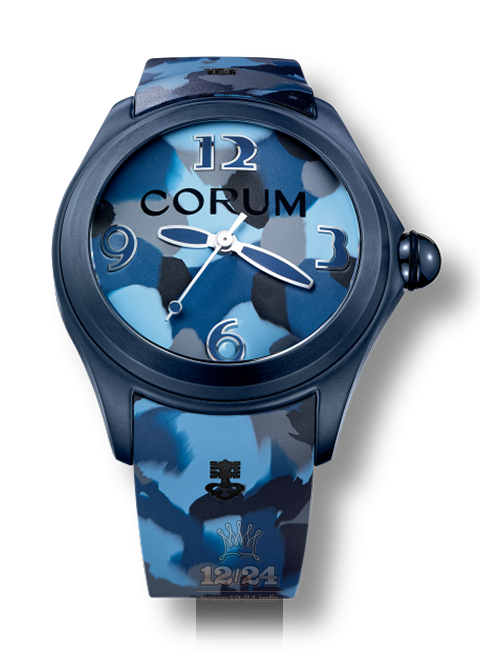 Corum Bubble Watch L403/03323 52 mm Titanium PVD coating Case Gray Blue Dark blue Dial
