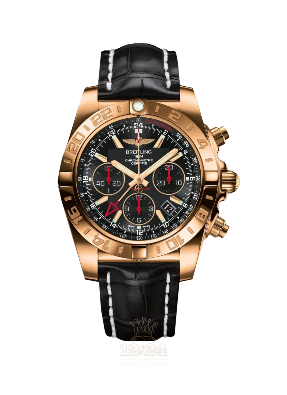 Breitling Chronomat Watch HB0421L3|BC18|743P|H20BA.1 44 mm Pink gold Case Black Dial
