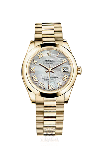 Rolex Datejust Watch 178248-0044 31 mm Yellow gold Case White Dial