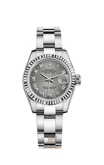 Rolex Lady-Datejust Watch 179174-0098 26 mm Steel / White gold Case Gray Dial
