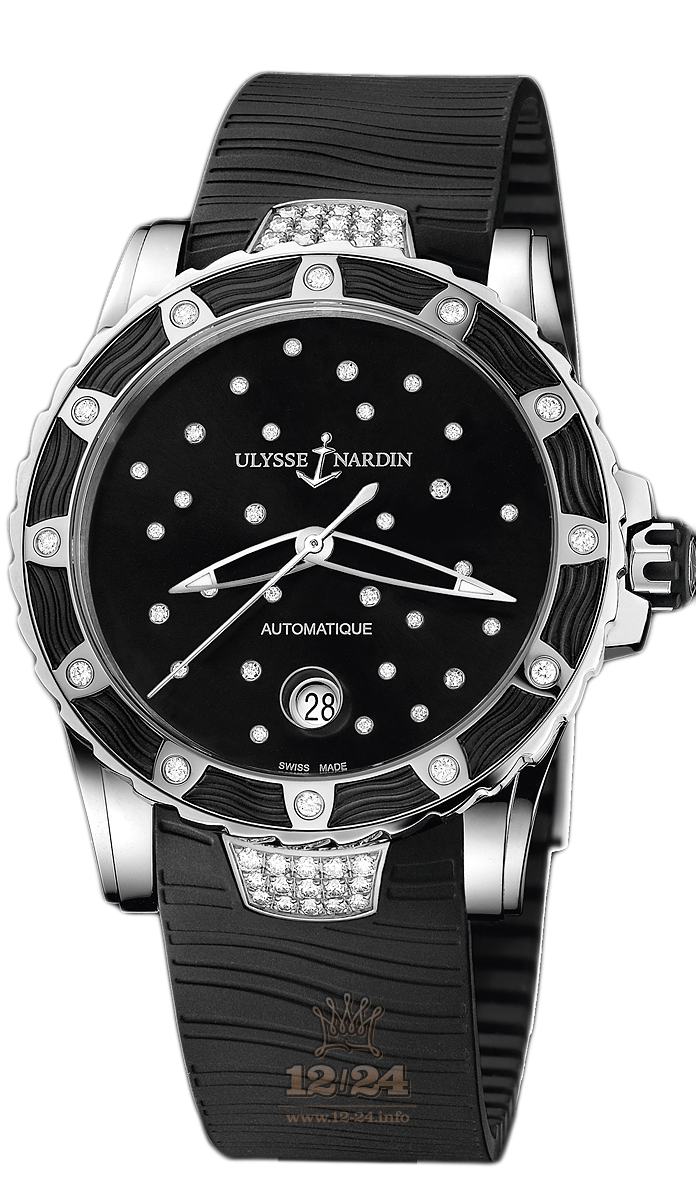 Ulysse Nardin Marine Watch 8153-180E-3C/22 40 mm Stainless steel Case Black Dial