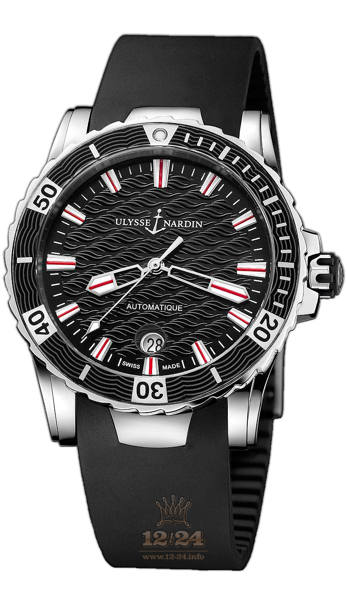 Ulysse Nardin Diver Watch 8153-180-3/02 40 mm Stainless steel Case Black Dial
