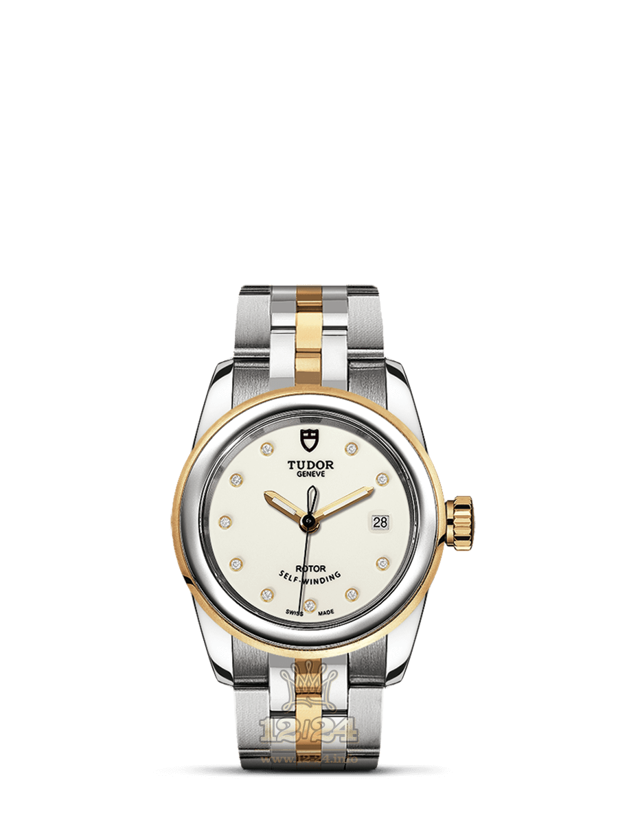 Tudor Glamour Watch M51003-0026 26 mm Stainless steel Yellow gold Case White Dial