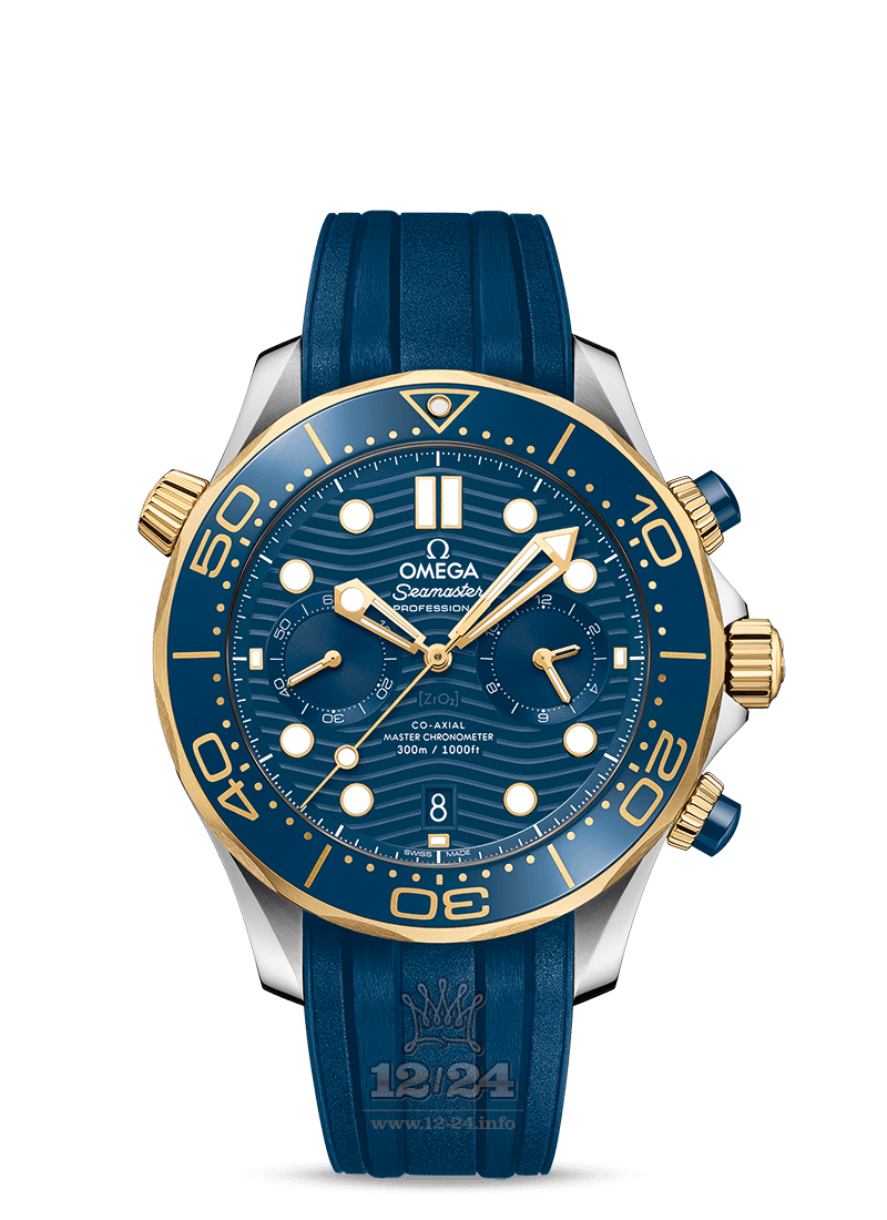 Omega Diver 300 M Watch 210.22.44.51.03.001 44 mm Steel / Yellow gold Case Dark blue Dial
