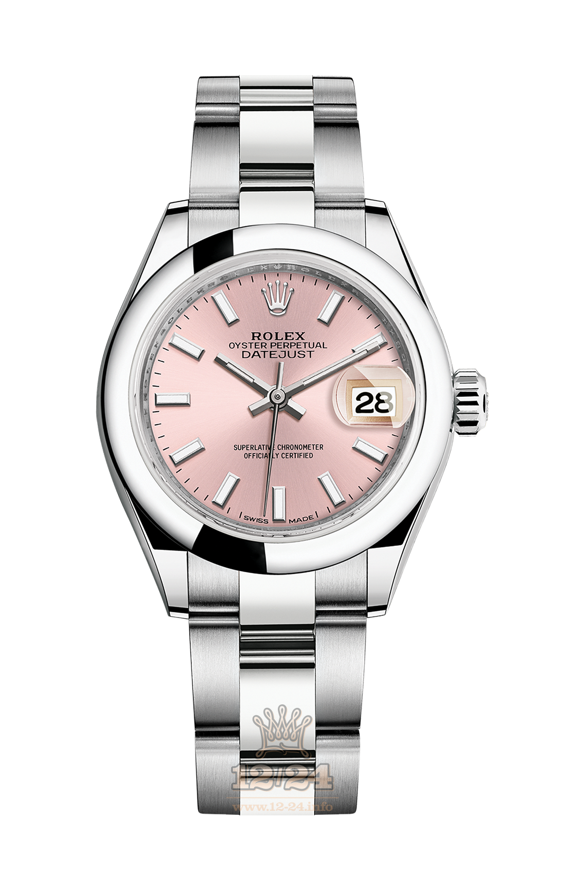 Rolex Datejust Watch 279160-0002 28 mm Stainless steel Case Pink Dial