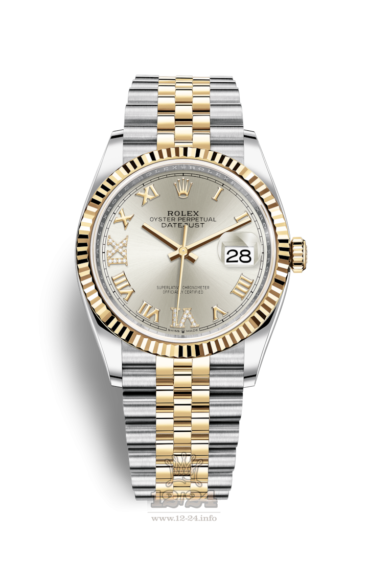 Rolex Datejust Watch 126233-0031 36 mm Steel / Yellow gold Case Silver Dial