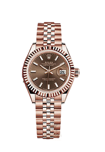 Rolex Datejust Watch 279175-0008 28 mm Pink gold Case Brown (chocolate) Dial