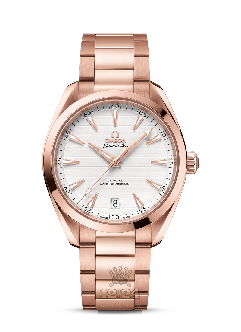 Omega Aqua Terra 150 M Watch 220.50.41.21.02.001 41 mm Pink gold Case Silver Dial