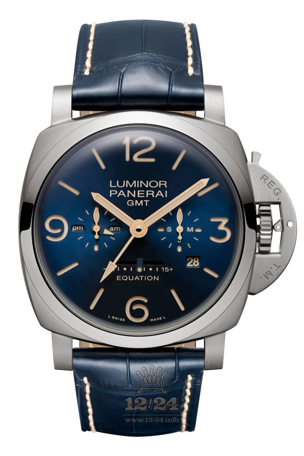 Panerai Luminor 1950 Watch PAM00670 47 mm Titanium Case Dark blue Dial
