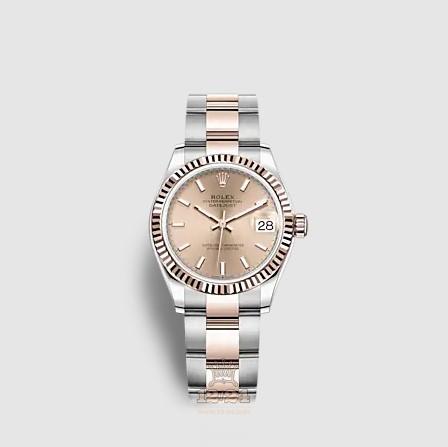 Rolex Datejust Watch 278271-0009 31 mm Stainless steel Pink gold Case Pink Dial