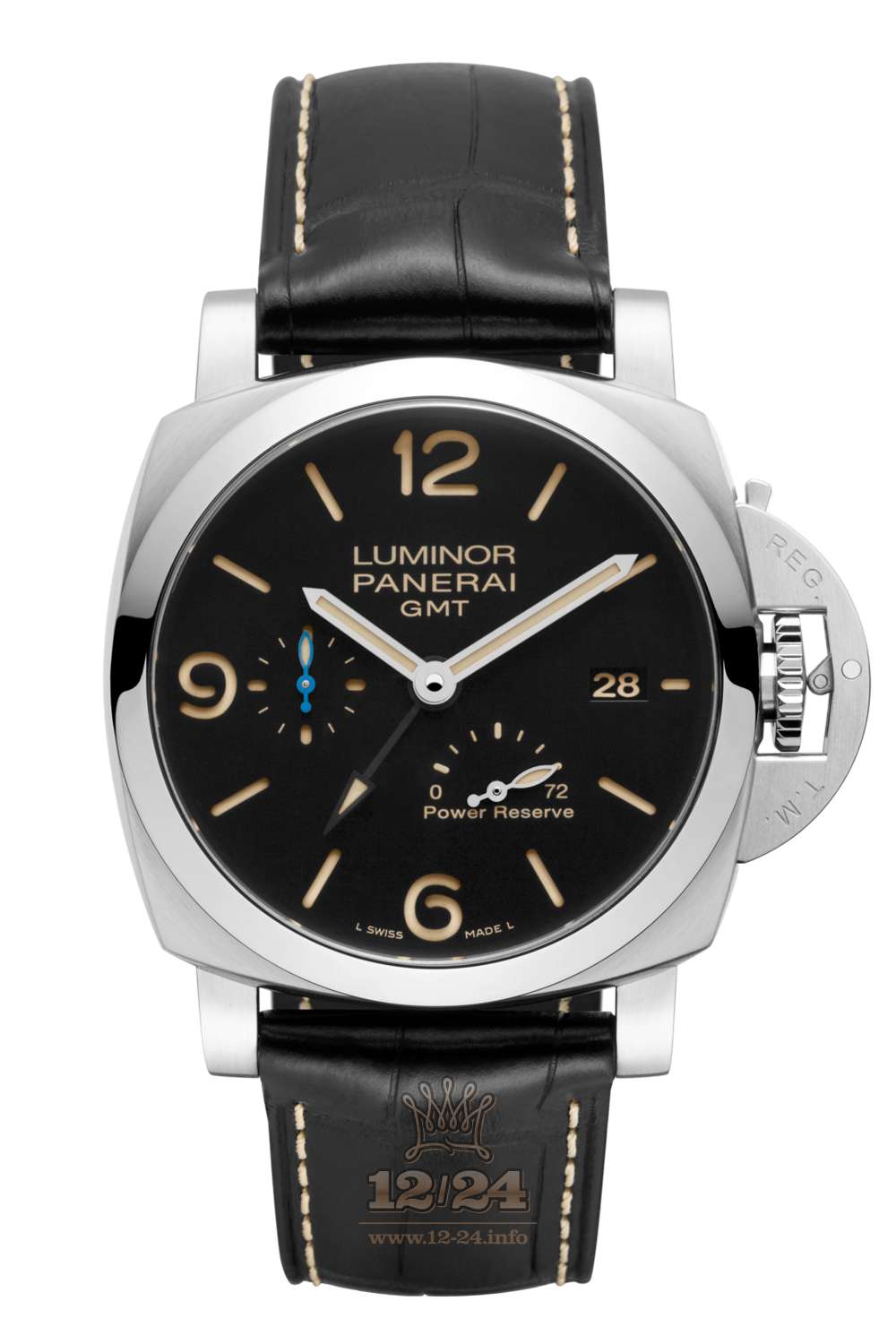 Panerai Luminor 1950 Watch PAM01321 44 mm Stainless steel Case Black Dial