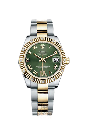 Rolex Datejust Watch 178313-0078 31 mm Steel / Yellow gold Case Green Dial