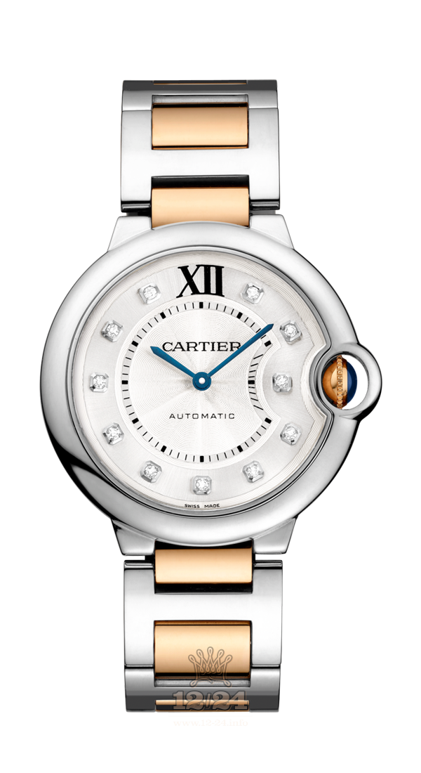 Cartier Ballon Bleu de Cartier Watch W3BB0018 36 mm Steel / Pink gold Case Silver Dial