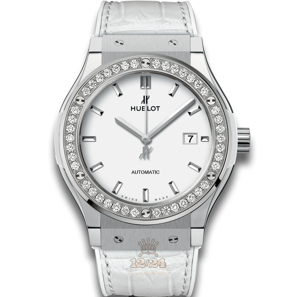 Hublot Classic Fusion Watch 542.NE.2010.LR.1204 42 mm Titanium Case White Dial