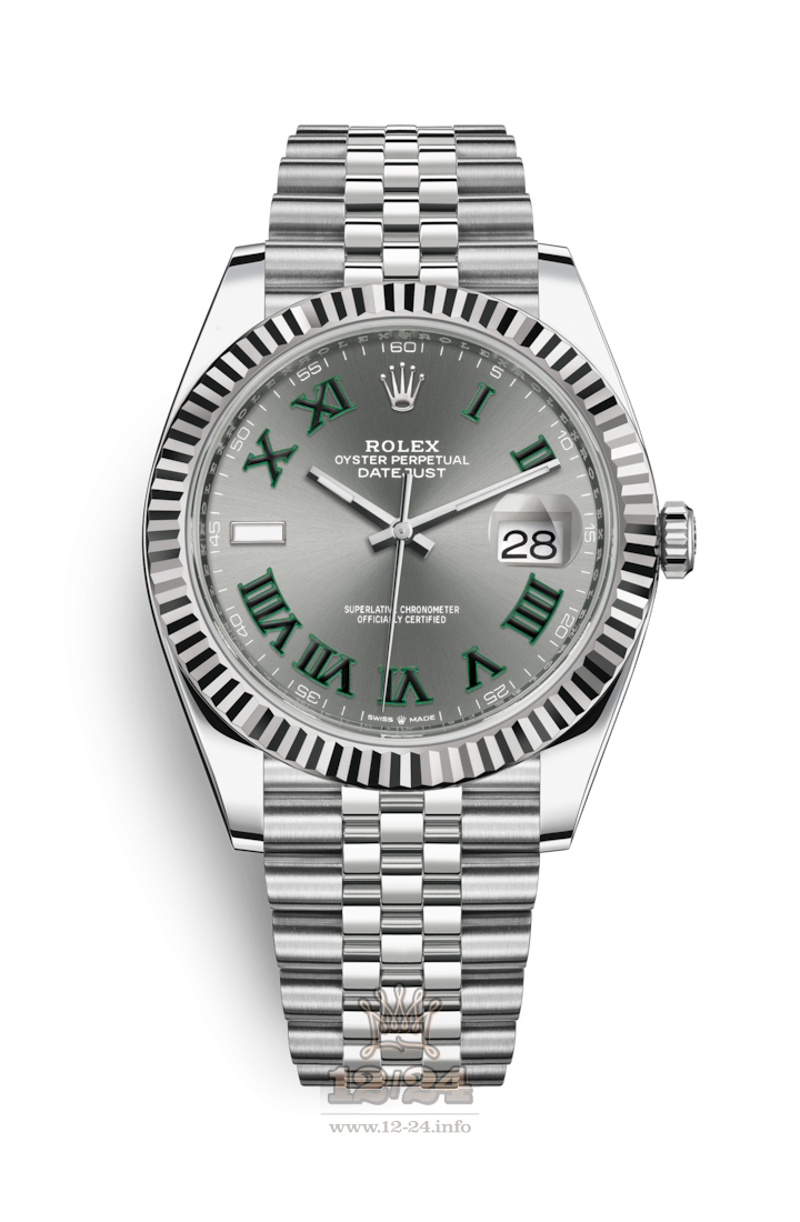 Rolex Datejust Watch 126334-0022 41 mm Steel / White gold Case Gray Dial