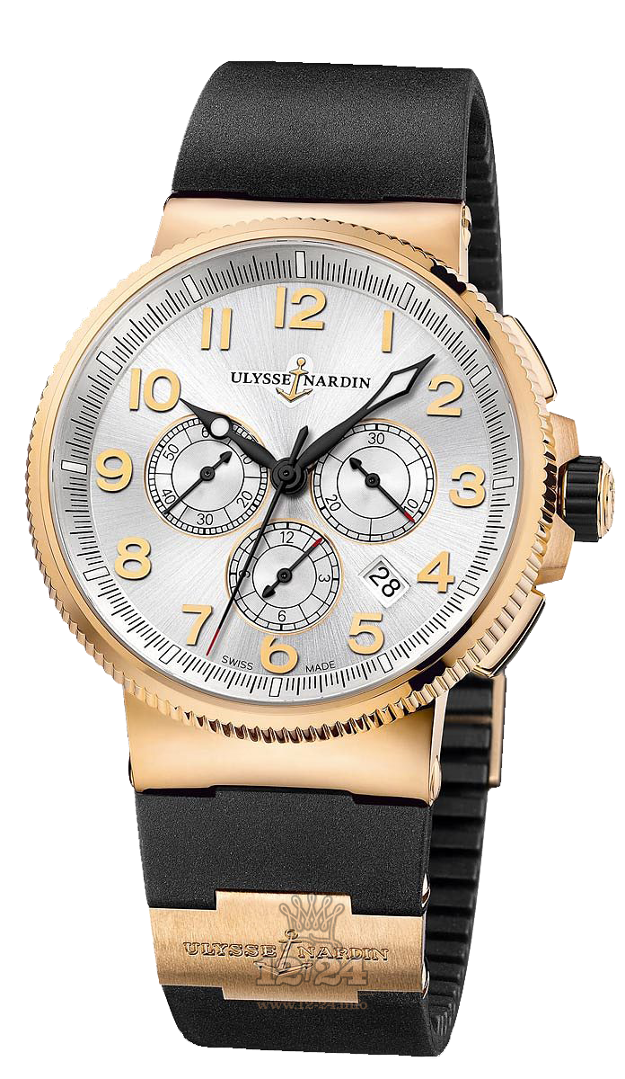 Ulysse Nardin Marine Watch 1506-150-3/61 43 mm Pink gold Case Silver Dial