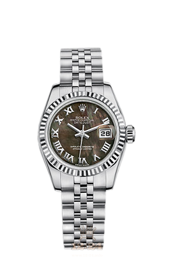 Rolex Lady-Datejust Watch 179174-0023 26 mm Steel / White gold Case Black Dial