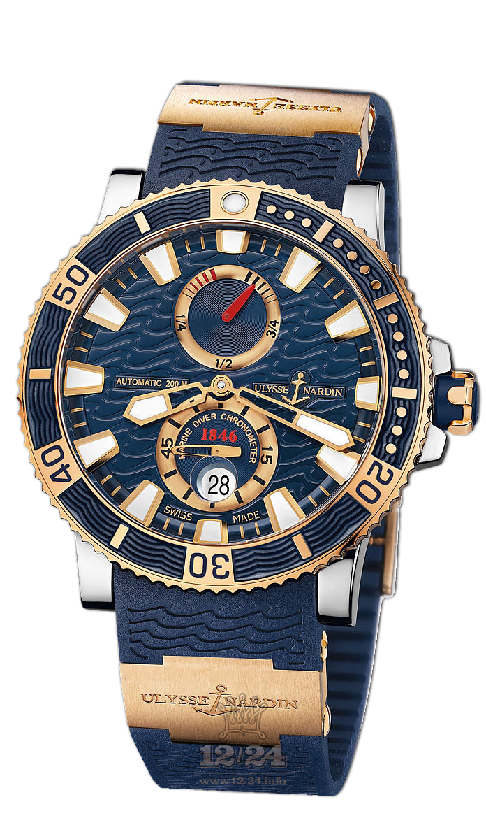 Ulysse Nardin Marine Watch 265-90-3/93 45 mm Yellow gold Titanium Case Blue Dial