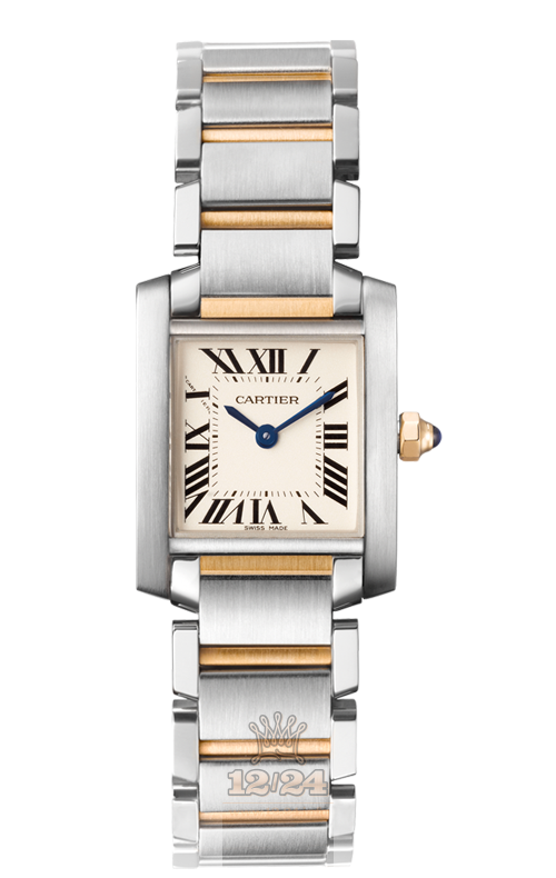 Cartier Tank Watch W51007Q4 25 mm Steel / Yellow gold Case Silver Dial