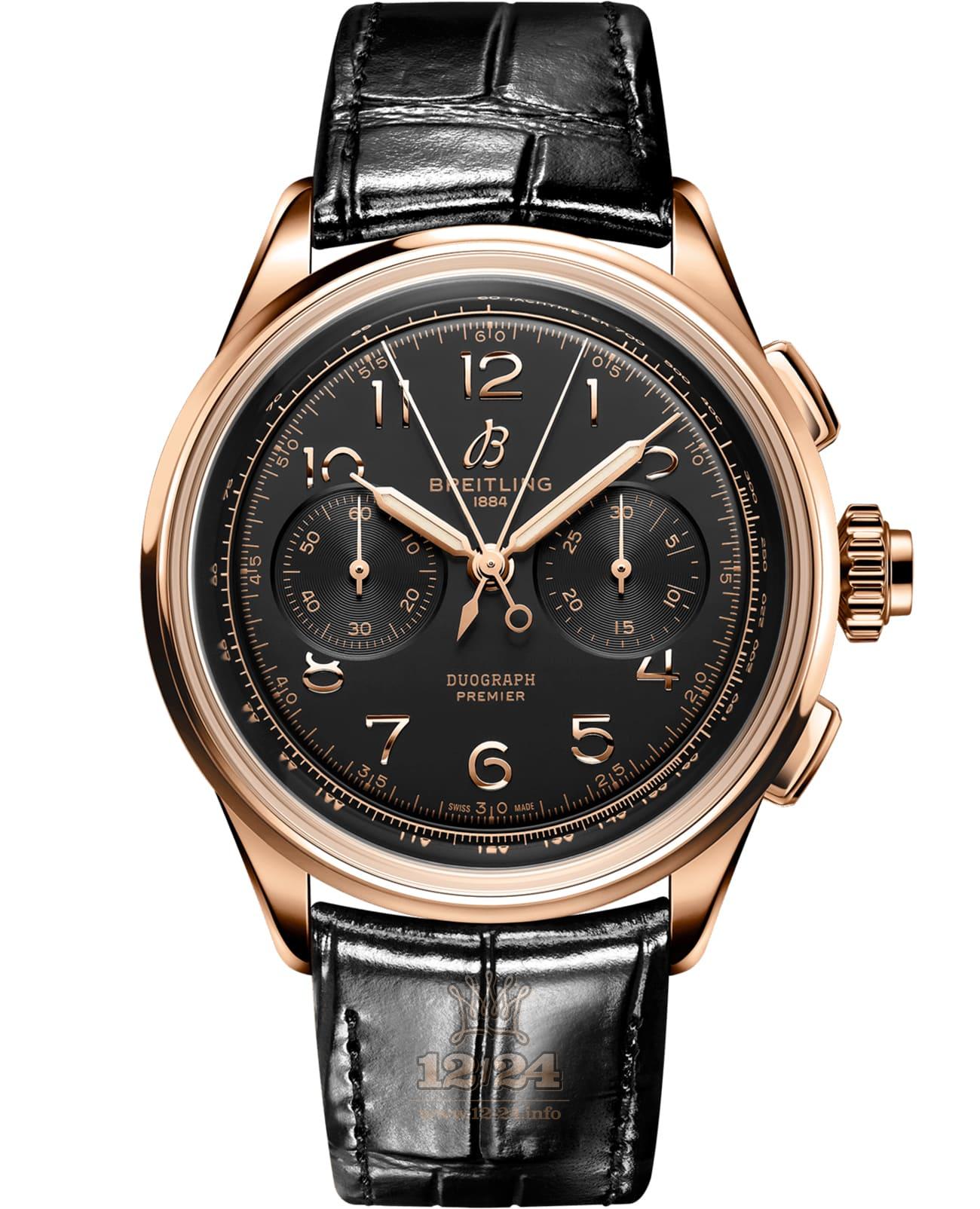 Breitling Premier Watch RB1510251B1P1 42 mm Red gold Case Black Dial
