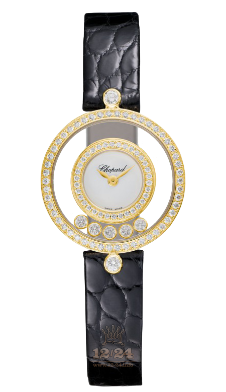 Chopard Happy Diamonds Watch 203957-0201 26 mm Yellow gold Case White Dial