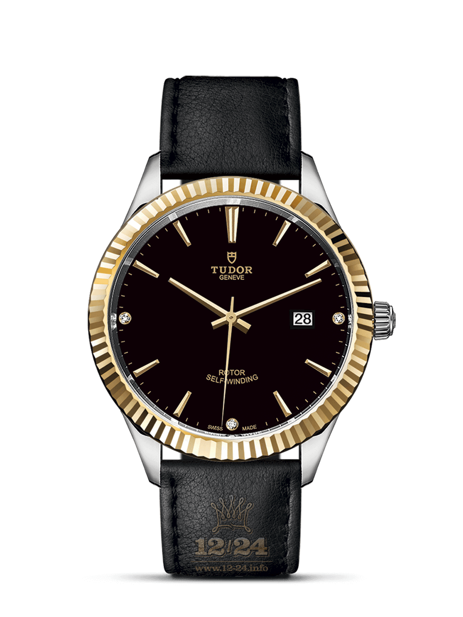 Tudor Style Watch M12713-0022 41 mm Stainless steel Yellow gold Case Black Dial