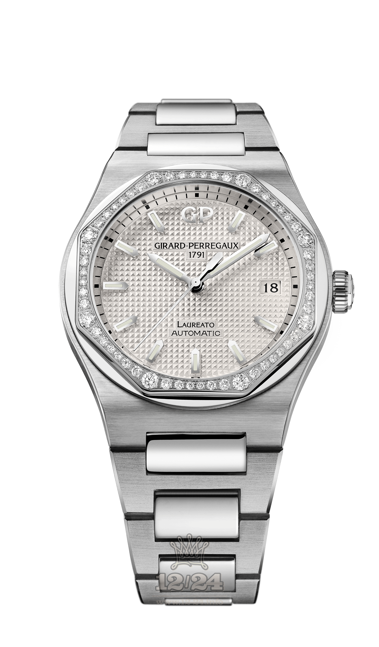 Girard Perregaux Laureato Watch 81005D11A131-11A Stainless steel Case Silver Dial