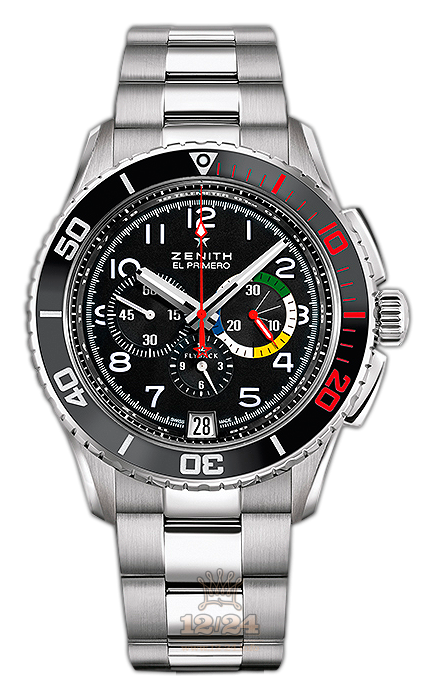 Zenith El Primero Watch 03.2061.405/21.M2060 45 mm Stainless steel Aluminum Case Black Dial