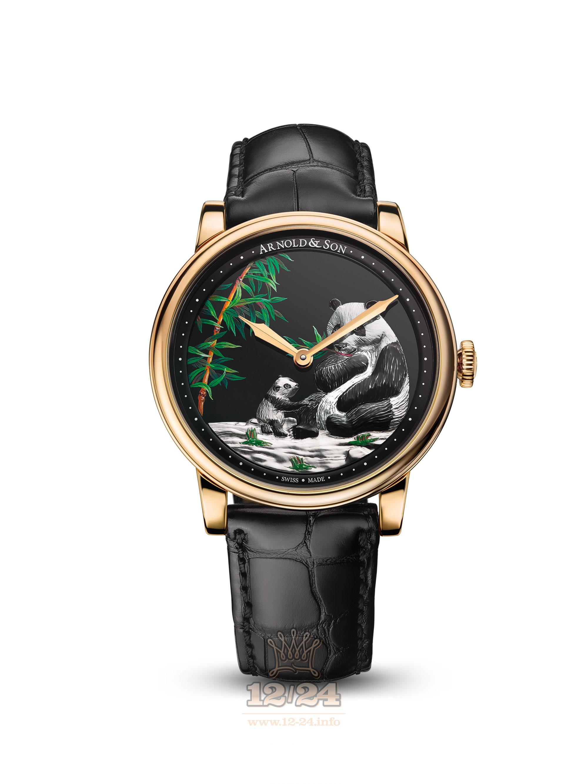 Arnold Son Royal Collection Watch 1LCAP.B03A.C111A Pink gold Case Black Painted Dial