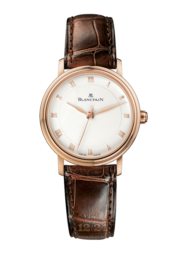 Blancpain Villeret Watch 6102-3642-55A 29 mm Red gold Case White Dial