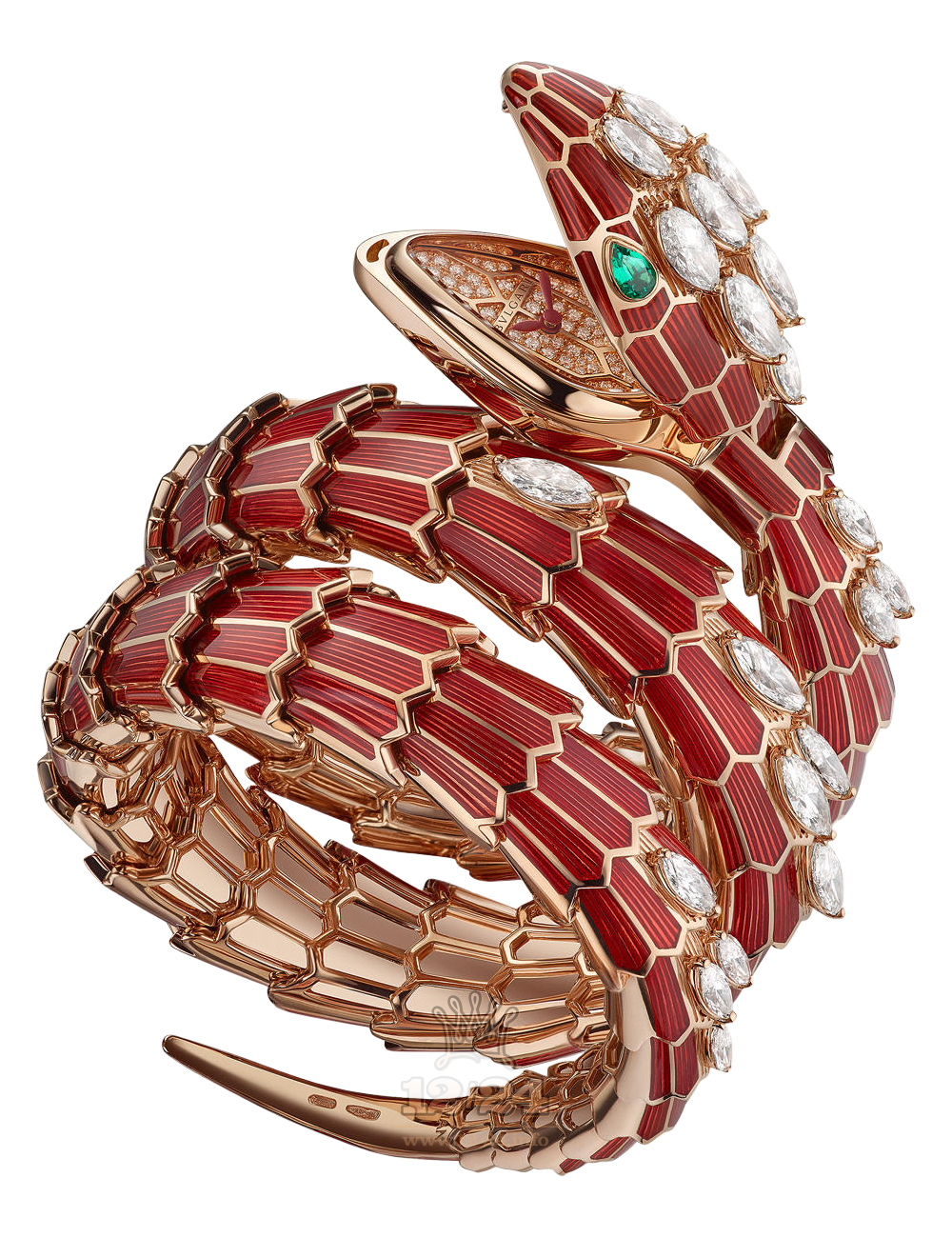 Bvlgari Serpenti Watch 102527 SP40PGD2PGD1RL.2T 40 mm Pink gold Case Golden Dial