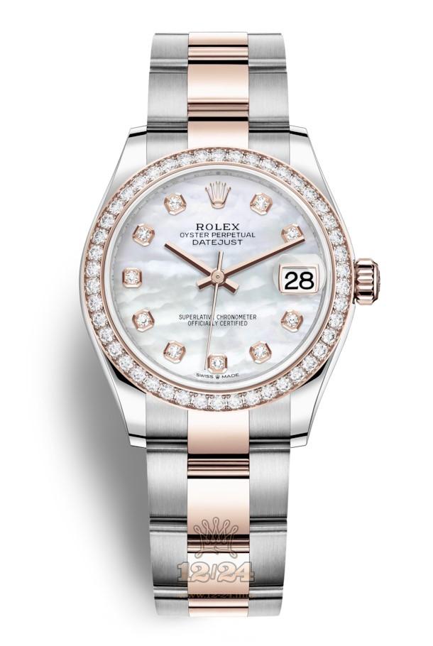 Rolex Datejust Watch 278381rbr-0025 31 mm Stainless steel Pink gold Case White Dial