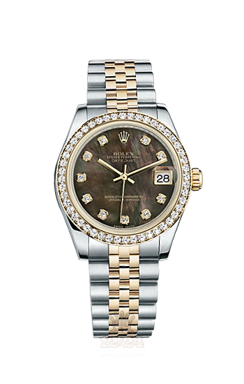 Rolex Datejust Watch 178383-0009 31 mm Steel / Yellow gold Case Black Dial
