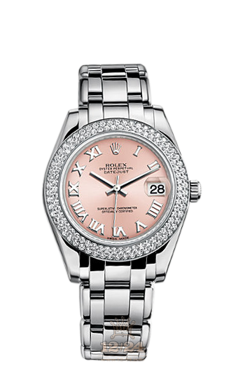Rolex Pearlmaster Watch 81339-0068 34 mm White gold Case Pink Dial