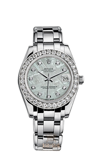Rolex Pearlmaster Watch 81299-0003 34 mm White gold Case White Silver Dial
