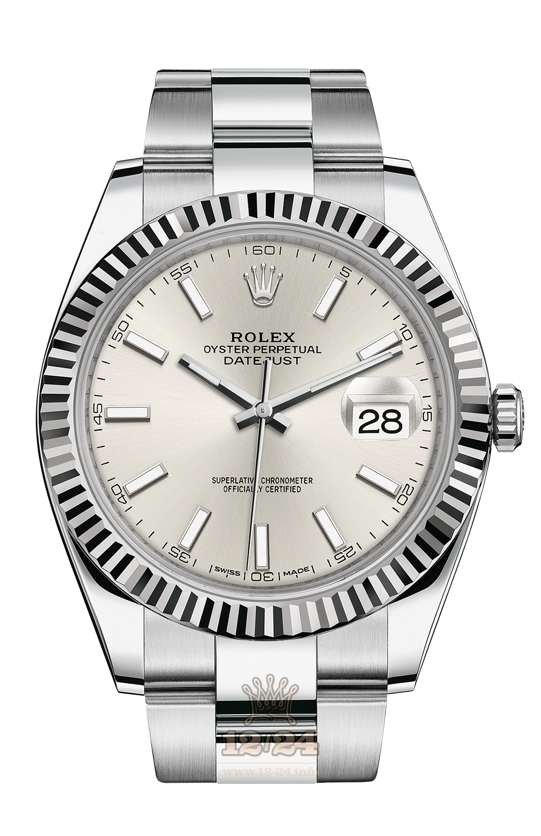 Rolex Datejust Watch 126334-0003 41 mm Steel / White gold Case Silver Dial