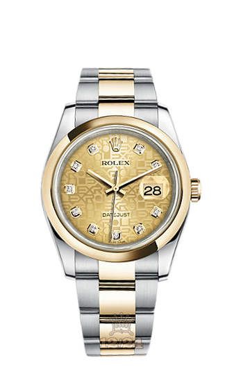 Rolex Datejust Watch 116203-0129 36 mm Steel / Yellow gold Case Golden Dial