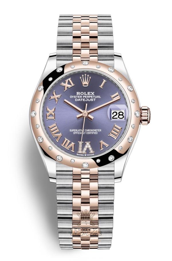Rolex Datejust Watch 278341rbr-0020 31 mm Stainless steel Pink gold Case Purple Dial