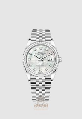 Rolex Datejust Watch 126284rbr-0011 36 mm Stainless steel White gold Case