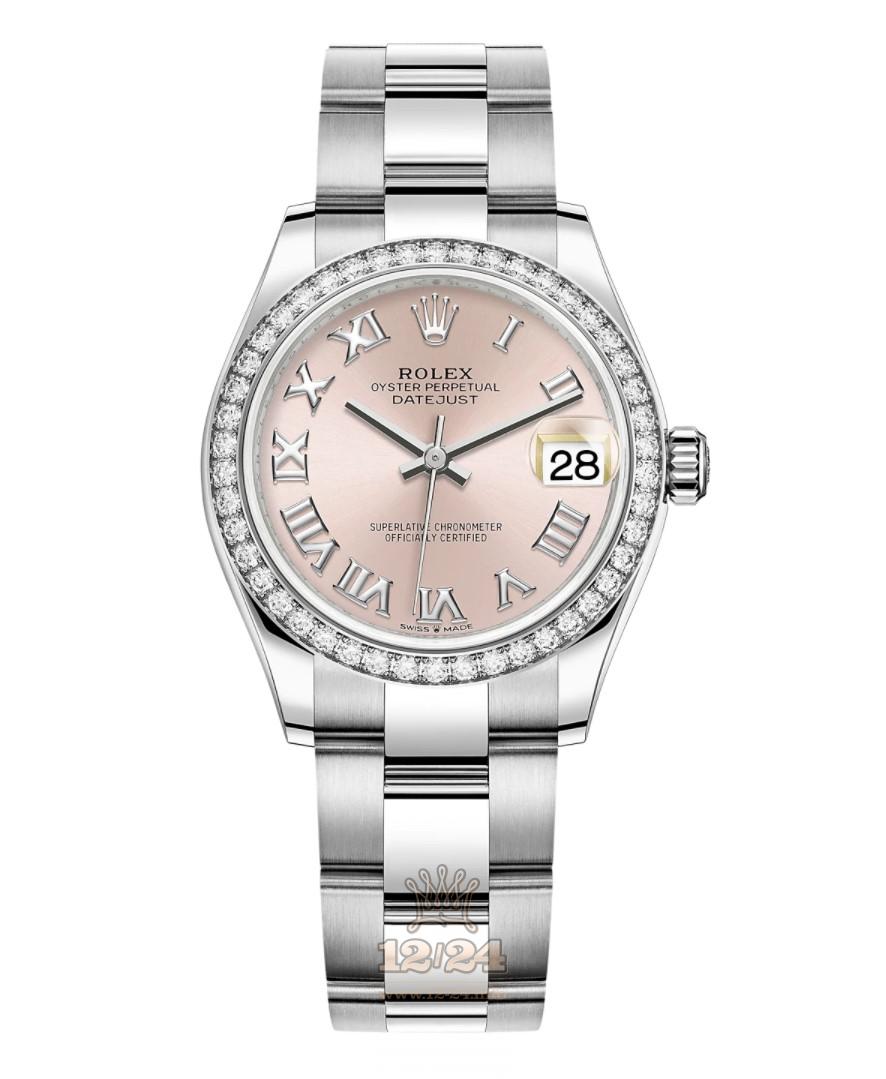 Rolex Datejust Watch 278384rbr-0023 31 mm Stainless steel White gold Case Pink Dial