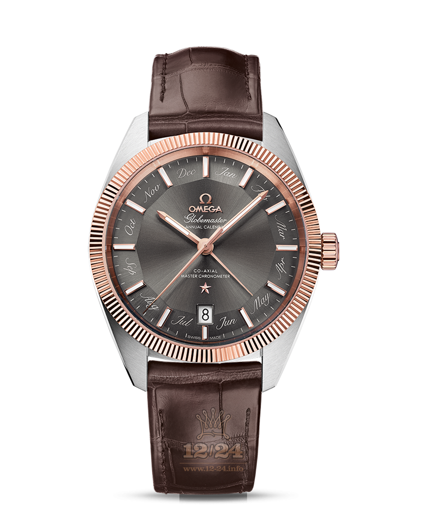 Omega Globemaster Watch 130.23.41.22.06.001 41 mm Steel / Pink gold Case Gray Dial